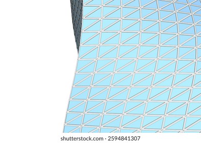 Futuristic Parametric Architecture with Geometric Grid Structure
