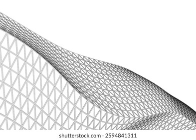 Futuristic Parametric Architecture with Geometric Grid Structure
