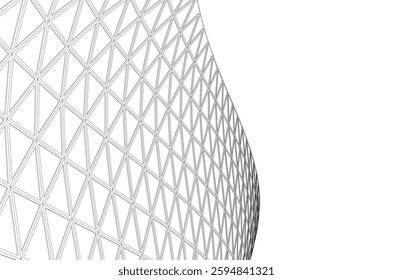 Futuristic Parametric Architecture with Geometric Grid Structure
