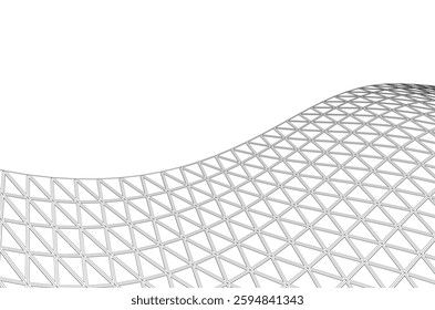 Futuristic Parametric Architecture with Geometric Grid Structure

