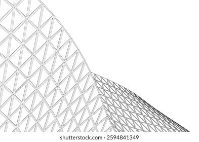 Futuristic Parametric Architecture with Geometric Grid Structure
