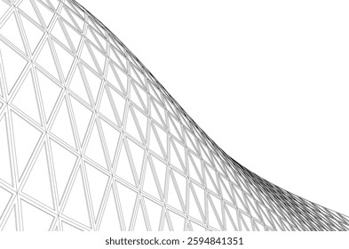 Futuristic Parametric Architecture with Geometric Grid Structure
