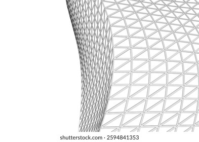 Futuristic Parametric Architecture with Geometric Grid Structure
