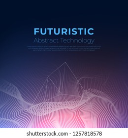 Futuristic Particle Abstract technology background with polygonal lines