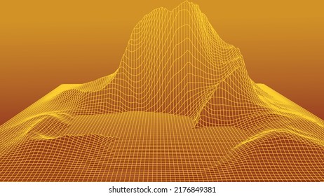 Ola de partícula futurista. Resumen de los antecedentes tecnológicos. Gran visualización de datos. 3 D. vector