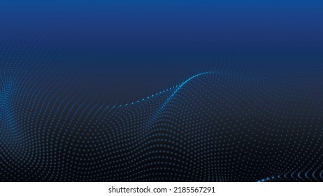 Futuristic particle wave. Abstract technology background. Big data visualization. 3D rendering.