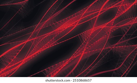 Onda de partículas futurista. Fondo de tecnología Abstractas. Visualización de Big Data. Ilustración vectorial