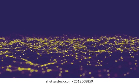 Futuristic particle wave. Abstract technology background. Big data visualization. Vector illustration
