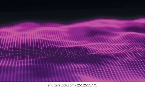 Futuristic particle wave. Abstract technology background. Big data visualization. Vector illustration