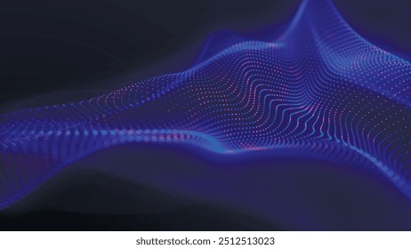 Futuristic particle wave. Abstract technology background. Big data visualization. Vector illustration