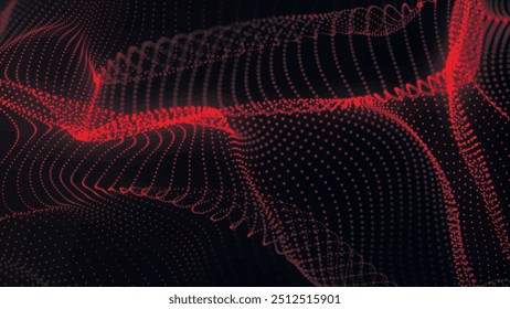 Futuristic particle wave. Abstract technology background. Big data visualization. Vector illustration