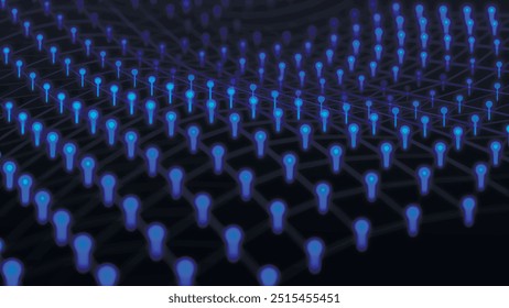 Futuristic particle wave. Abstract technology background. Big data visualization. Vector illustration