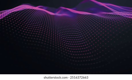 Futuristic particle wave. Abstract technology background. Big data visualization. Vector illustration