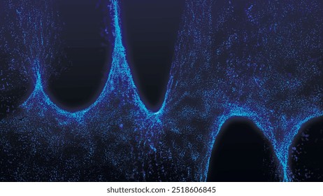 Futuristic particle wave. Abstract technology background. Big data visualization. Vector illustration