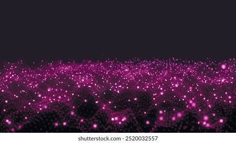 Onda de partículas futurista. Resumo da tecnologia. Visualização de Big Data. Ilustração vetorial