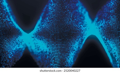 Futuristic particle wave. Abstract technology background. Big data visualization. Vector illustration