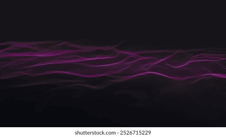 Futuristic particle wave. Abstract technology background. Big data visualization. Vector illustration