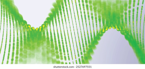 Futuristic particle wave. Abstract technology background. Rotating swirling particle shapes. Light background. Visualization sound wave. 3D widescreen. Vector illustration.
