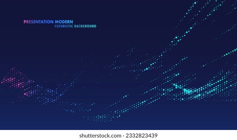 Futuristic particles wave. Abstract grid virtual reality. Graphic concept for your design