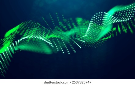Futuristic particles wave. Abstract grid virtual reality. Graphic concept for your design