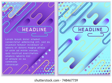 Futuristic pastel color set. Vector template, geometric shapes, trendy elements, used as cover, report, catalog, poster, banner, presentation, advertising
