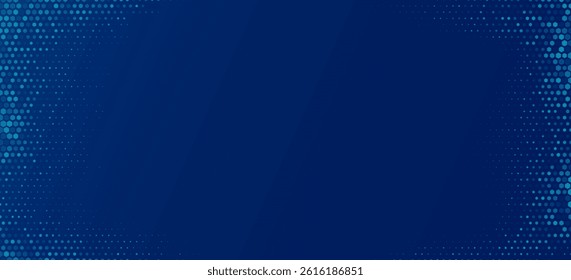 Futuristic pattern of blue hexagons for Business Technology Science background. Abstract cyber honeycomb mosaic. Finance Fintech backdrop. Vector Illustration