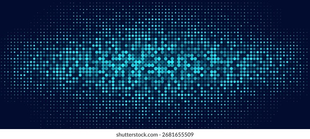 Futuristic pattern of blue hexagons for Business or Science background. Abstract hi-tech honeycomb mosaic. Medical research presentation. Vector Illustration backdrop. EPS 10

