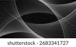 Futuristic perspective grid box. Abstract wireframe with white grid line on black background. eps 10	