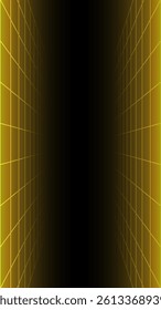 Futuristic perspective grid box. Abstract wireframe with white grid line on black background. Virtual reality landscape in 80s 90s digital style. Vector illustration.
