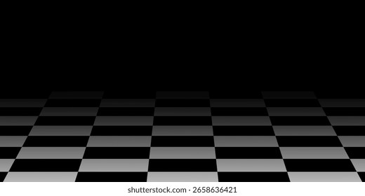 Futuristic perspective grid box. Abstract wireframe with white grid line on black background. vector illustration eps 10