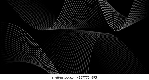 Caja de cuadrícula de perspectiva futurista. Estructura de alambre Abstractas con línea de rejilla blanca sobre fondo negro. EPS 10	