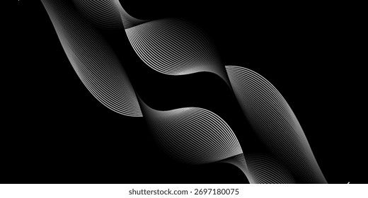Caja de cuadrícula de perspectiva futurista. Estructura de alambre Abstractas con línea de rejilla blanca sobre fondo negro. EPS 10	