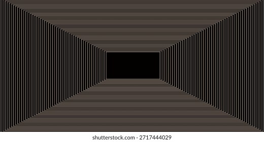 Futuristische Perspektive Gitterbox. Abstraktes Drahtmodell mit weißer Gitterlinie auf schwarzem Hintergrund. Virtuelle Realität Landschaft in 80s 90s digitalen Stil.