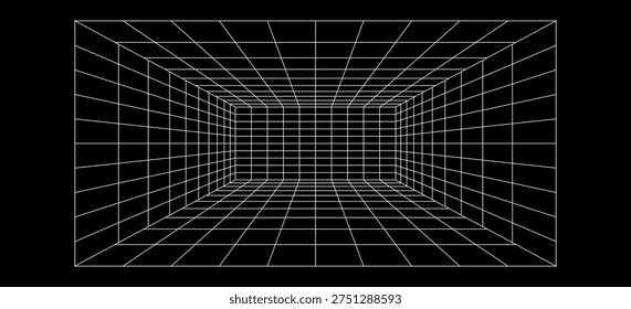 Caja cuadrícula perspectiva futurista