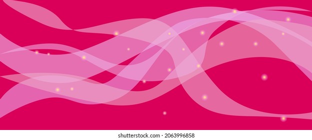Futuristic pink background. Backdrop with lines and waves.