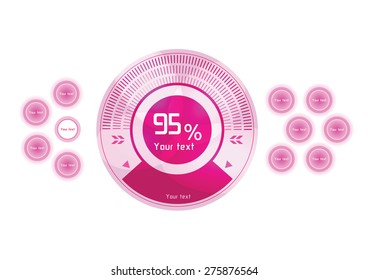 Futuristic pink vector design elements on white background