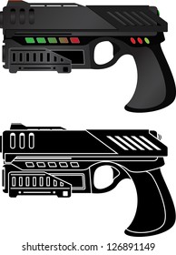 futuristic pistol. vector illustration