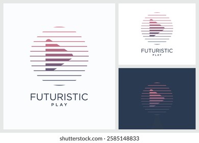 Futuristic Play Design Inspiration. Futuristic Play Vector Logo Design Template, Futuristic Play Logo Design Vector Illustration