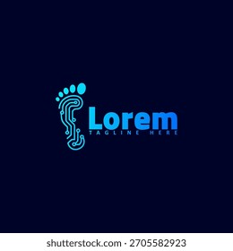 Diseño futurista de la tecnología del logotipo del podólogo