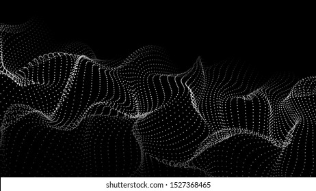 Futuristic point wave. Digital wave of particles. Technology background vector. Cyberspace grid. Vector illustration.