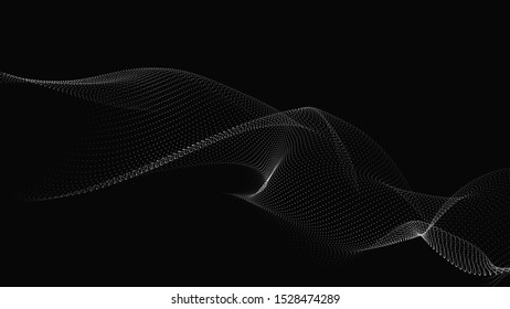 Futuristic point wave. Digital wave of particles. Technology background vector. Cyberspace grid. Vector illustration.