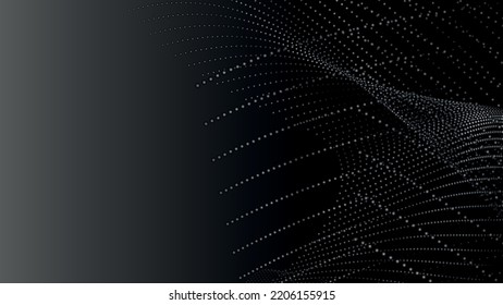 Futuristic point wave. Digital wave of particles. Technology background vector. Cyberspace grid. Vector illustration.