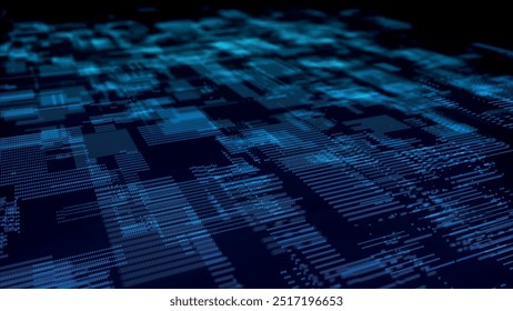 Futuristic point wave of particles. Visualization of sound waves. Technology or science banner. Abstract digital 3D wave. Widescreen vector illustration.