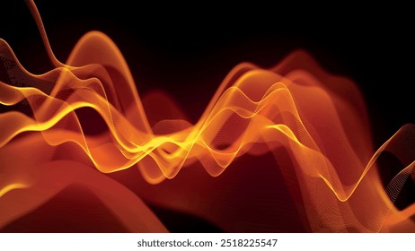 Futuristic point wave of particles. Visualization of sound waves. Technology or science banner. Abstract digital 3D wave. Vector illustration.