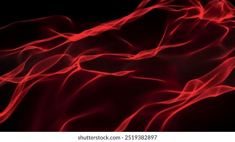 Futuristic point wave of particles. Visualization of sound waves. Technology or science banner. Abstract digital 3D wave. Vector illustration.