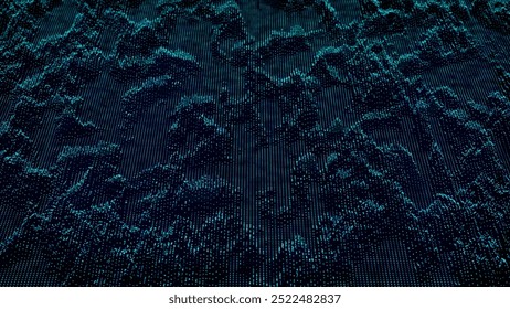 Futuristic point wave of particles. Visualization of sound waves. Technology or science banner. Abstract digital 3D wave. Vector illustration.