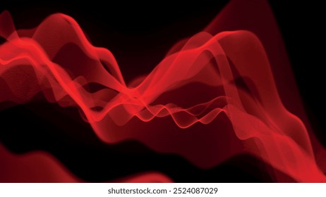 Futuristic point wave of particles. Visualization of sound waves. Technology or science banner. Abstract digital 3D wave. Vector illustration.