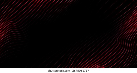 Futuristic point wave of particles. Visualization of sound waves. Technology or science banner. Abstract digital 3D wave. Modern