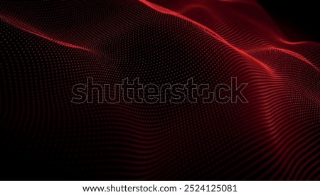 Futuristic point wave of particles. Visualization of sound waves. Technology or science banner. Abstract digital 3D wave. Vector illustration.