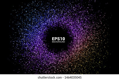 Futuristic Portal Concept. Technology Poster with Effect of Fractal Depth and Motion. Wave Lines and Dots. Big Data Stream Visualization. Abstract Vector Background of Big Data